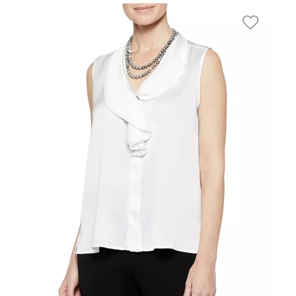 Elegant White Sleeveless Blouse